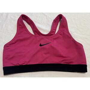 Nike Pro Dri-Fit Racerback Sports Bra Size M Pink/Black Active Wear Running Yoga